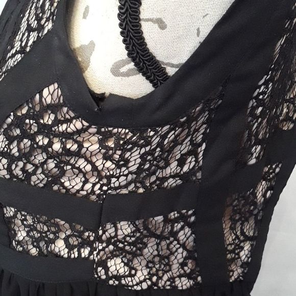 High Low Black and Nude Dress. - Picture 7 of 16